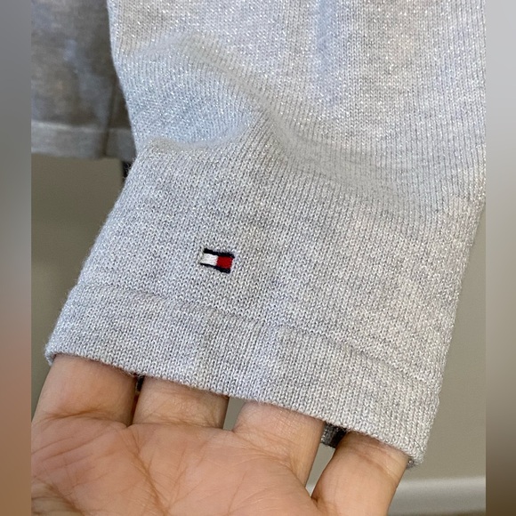 Tommy Hilfiger Metallic Sparkly Pullover Lightweight Sweater Silver Gray Size XL - Picture 7 of 14